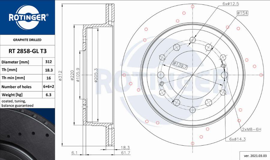 Rotinger RT 2858-GL T3 - Əyləc Diski furqanavto.az