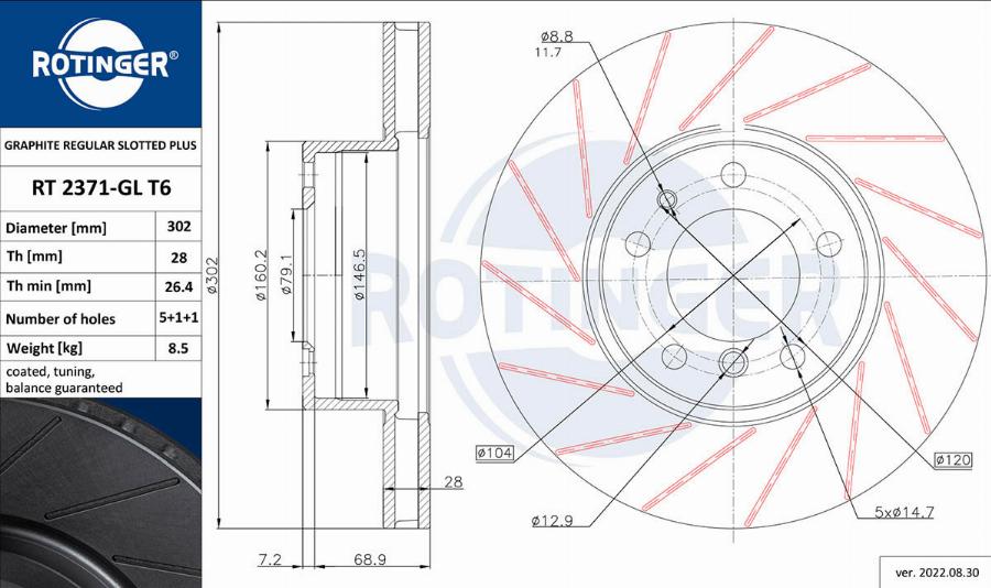 Rotinger RT 2371-GL T6 - Əyləc Diski furqanavto.az