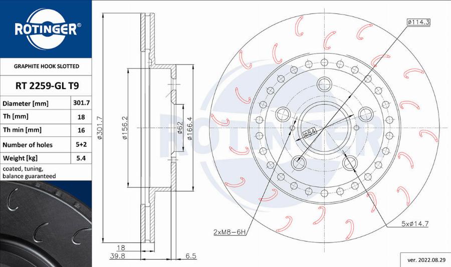 Rotinger RT 2259-GL T9 - Əyləc Diski furqanavto.az