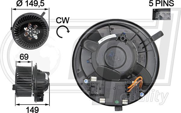 RPLQuality APVTAU5008 - Elektrik mühərriki, daxili üfleyici furqanavto.az