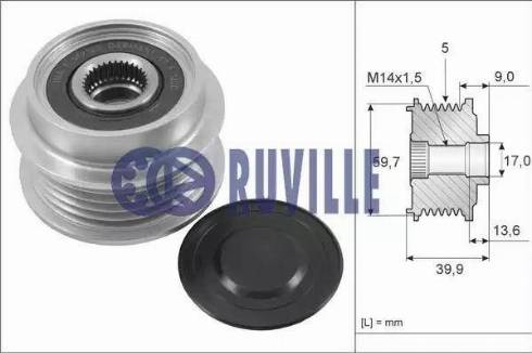 Ruville 59961 - Kasnak, alternator, sərbəst dönərli mufta furqanavto.az