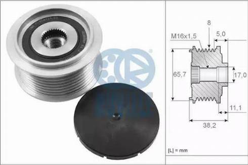 Ruville 59803 - Kasnak, alternator, sərbəst dönərli mufta furqanavto.az