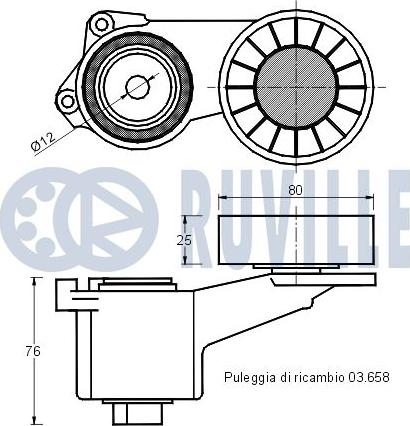 Ruville 540646 - Kəmər Dartıcı, v-yivli kəmər furqanavto.az