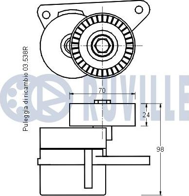 Ruville 540828 - Kəmər Dartıcı, v-yivli kəmər furqanavto.az