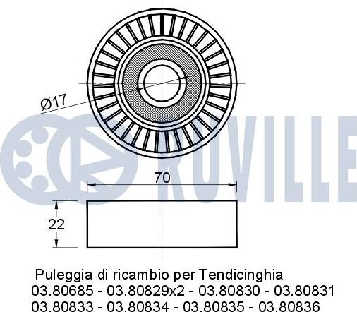 Ruville 540871 - Yönləndirmə / Bələdçi Kasnağı, v-yivli kəmər furqanavto.az