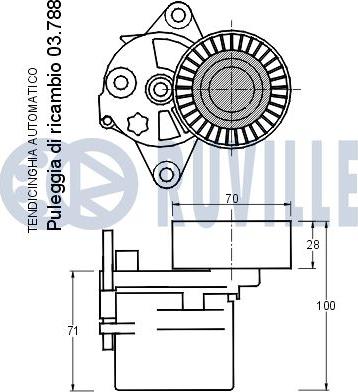 Ruville 540752 - Kəmər Dartıcı, v-yivli kəmər furqanavto.az