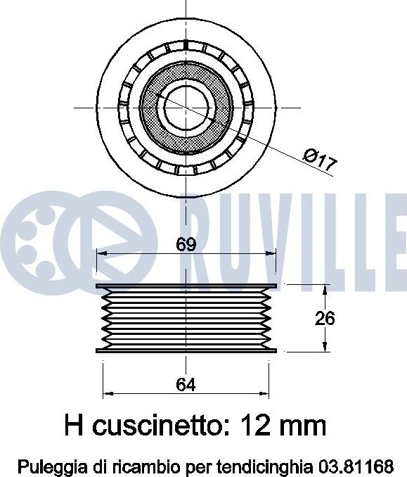 Ruville 541447 - Yönləndirmə / Bələdçi Kasnağı, v-yivli kəmər furqanavto.az