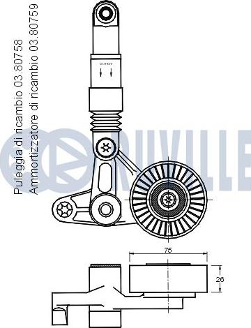 Ruville 541451 - Kəmər Dartıcı, v-yivli kəmər furqanavto.az