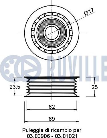 Ruville 541415 - Yönləndirmə / Bələdçi Kasnağı, v-yivli kəmər furqanavto.az