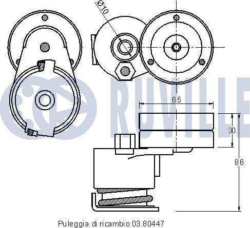 Ruville 541515 - Kəmər Dartıcı, v-yivli kəmər furqanavto.az