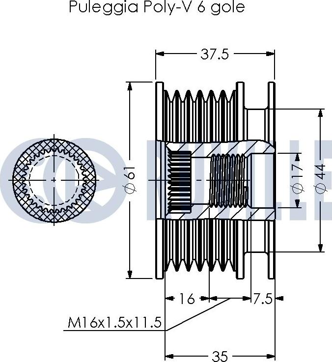 Ruville 541027 - Kasnak, alternator, sərbəst dönərli mufta furqanavto.az