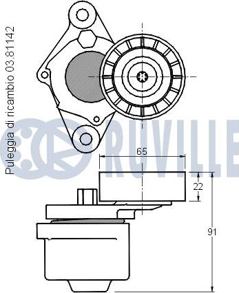 Ruville 541840 - Kəmər Dartıcı, v-yivli kəmər furqanavto.az