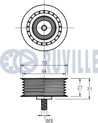 Ruville 541802 - Yönləndirmə / Bələdçi Kasnağı, v-yivli kəmər furqanavto.az