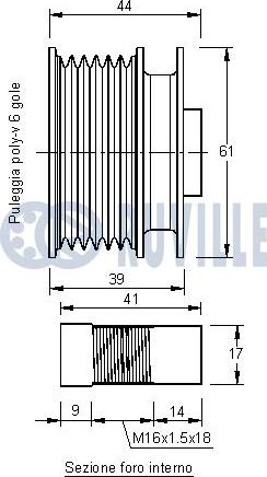 Ruville 541335 - Kasnak, alternator, sərbəst dönərli mufta furqanavto.az