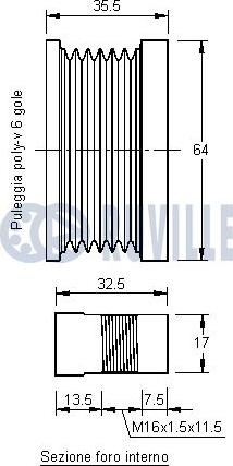 Ruville 541211 - Kasnak, alternator, sərbəst dönərli mufta www.furqanavto.az