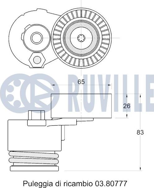 Ruville 541760 - Kəmər Dartıcı, v-yivli kəmər furqanavto.az