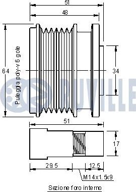 Ruville 541770 - Kasnak, alternator, sərbəst dönərli mufta furqanavto.az