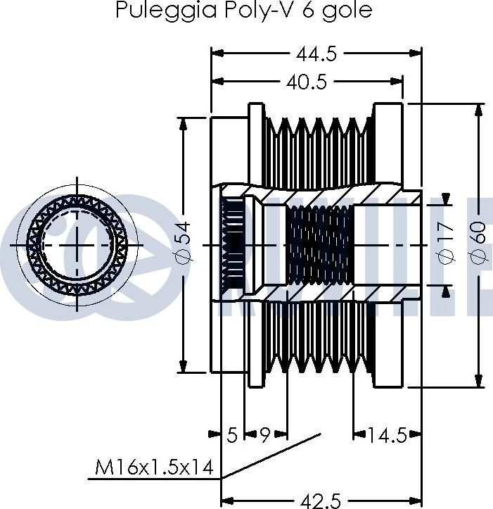 Ruville 542466 - Kasnak, alternator, sərbəst dönərli mufta furqanavto.az