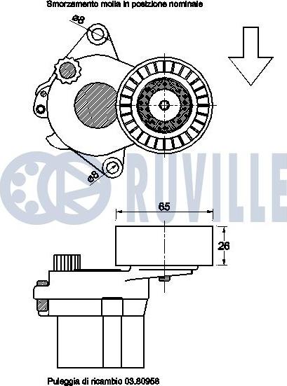 Ruville 542561 - Kəmər Dartıcı, v-yivli kəmər furqanavto.az