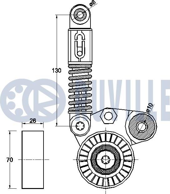 Ruville 542530 - Kəmər Dartıcı, v-yivli kəmər furqanavto.az