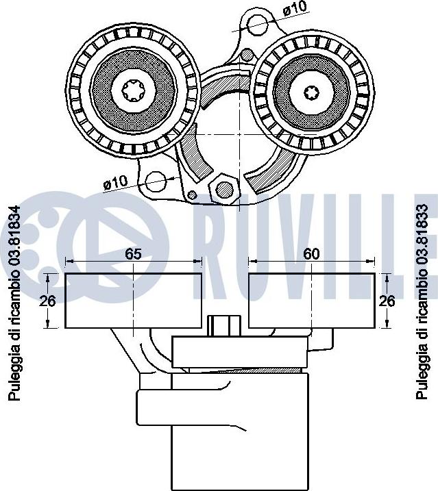 Ruville 542533 - Kəmər Dartıcı, v-yivli kəmər furqanavto.az