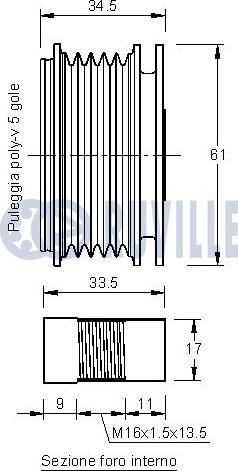 Ruville 542143 - Kasnak, alternator, sərbəst dönərli mufta furqanavto.az