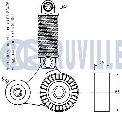 Ruville 542104 - Kəmər Dartıcı, v-yivli kəmər furqanavto.az