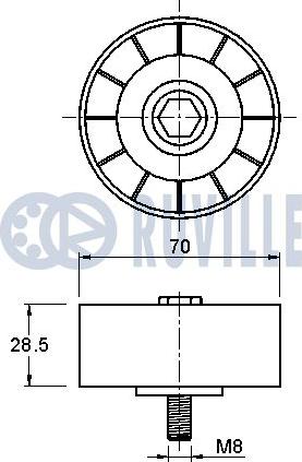 Ruville 542244 - Yönləndirmə / Bələdçi Kasnağı, v-yivli kəmər furqanavto.az