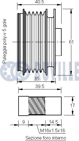 Ruville 542201 - Kasnak, alternator, sərbəst dönərli mufta furqanavto.az