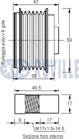 Ruville 542231 - Kasnak, alternator, sərbəst dönərli mufta furqanavto.az