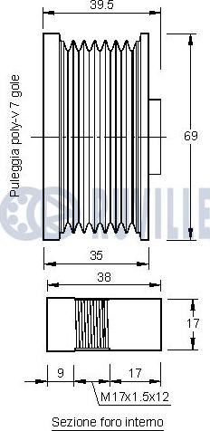 Ruville 542227 - Kasnak, alternator, sərbəst dönərli mufta furqanavto.az