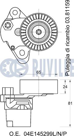 Ruville 542768 - Kəmər Dartıcı, v-yivli kəmər furqanavto.az