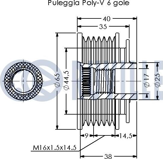 Ruville 542714 - Kasnak, alternator, sərbəst dönərli mufta furqanavto.az