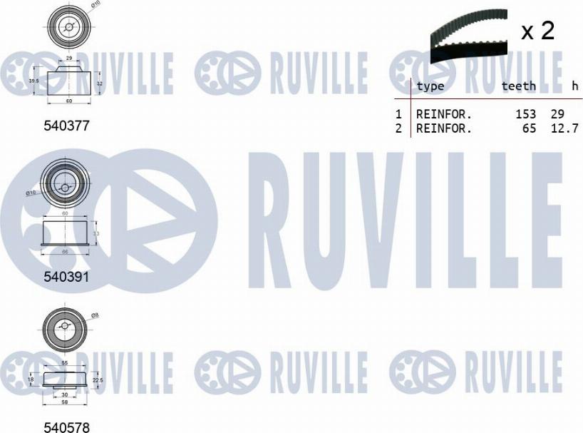 Ruville 550431 - Vaxt kəməri dəsti furqanavto.az