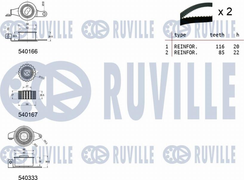 Ruville 550012 - Vaxt kəməri dəsti www.furqanavto.az