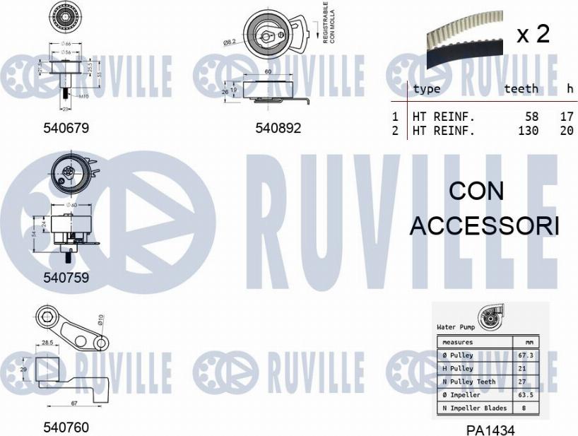 Ruville 5501361 - Su Pompası və Vaxt Kəməri Dəsti furqanavto.az