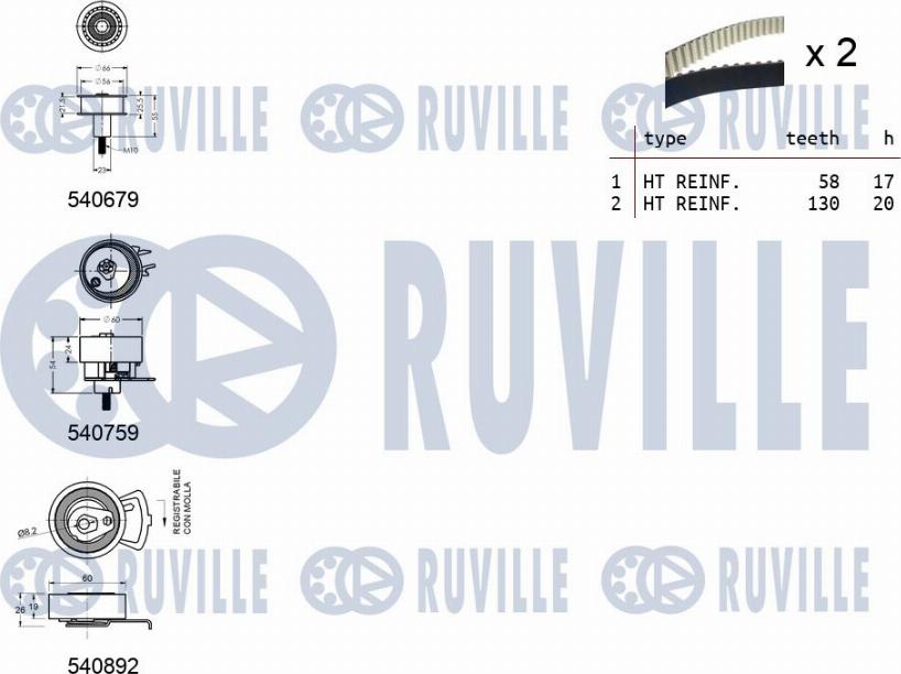 Ruville 550381 - Vaxt kəməri dəsti furqanavto.az