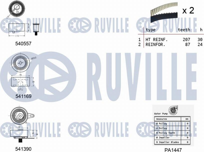 Ruville 5503831 - Su Pompası və Vaxt Kəməri Dəsti furqanavto.az