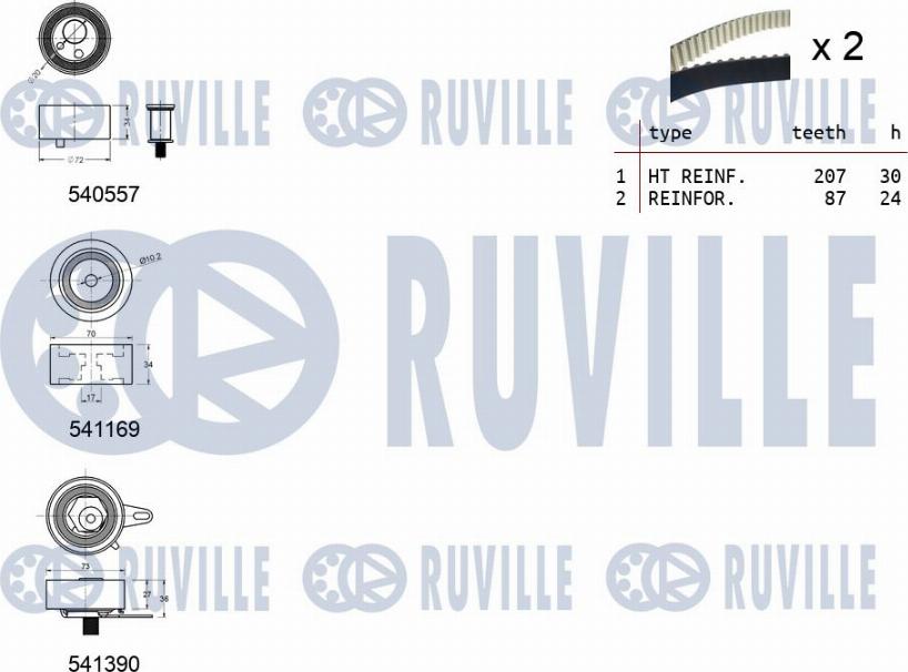 Ruville 550383 - Vaxt kəməri dəsti furqanavto.az