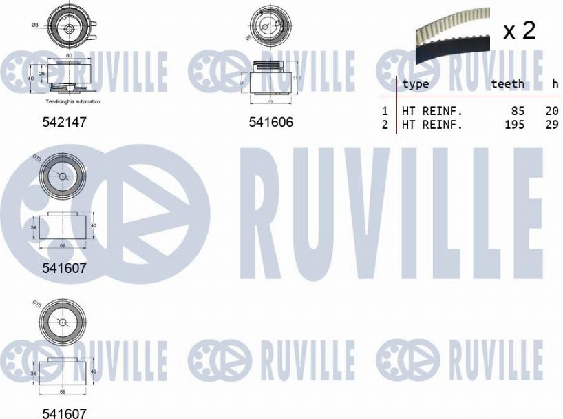 Ruville 550322 - Vaxt kəməri dəsti furqanavto.az