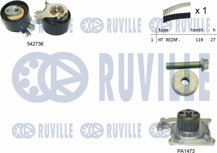 Ruville 5503781 - Su Pompası və Vaxt Kəməri Dəsti furqanavto.az