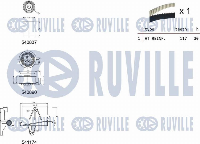 Ruville 550255 - Vaxt kəməri dəsti furqanavto.az