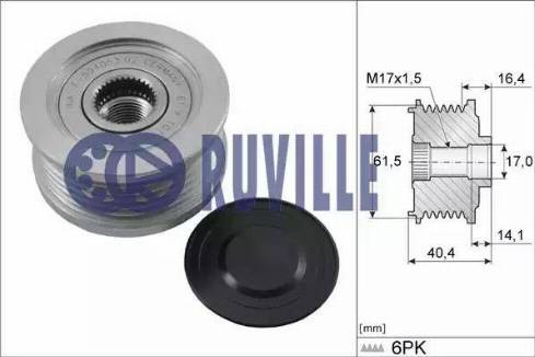 Ruville 55376 - Kasnak, alternator, sərbəst dönərli mufta furqanavto.az