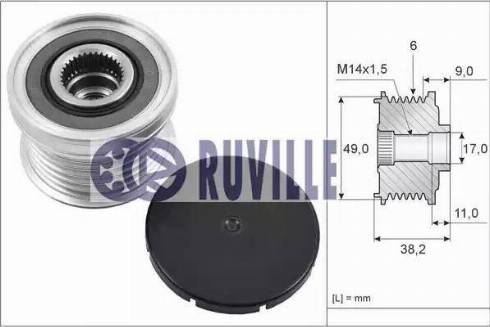 Ruville 55269 - Kasnak, alternator, sərbəst dönərli mufta furqanavto.az