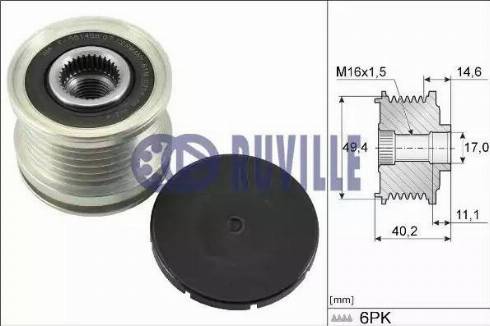 Ruville 56336 - Kasnak, alternator, sərbəst dönərli mufta furqanavto.az