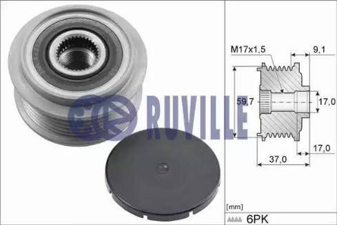 Ruville 57062 - Kasnak, alternator, sərbəst dönərli mufta furqanavto.az