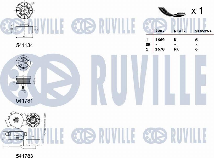 Ruville 570058 - V-yivli kəmər dəsti furqanavto.az