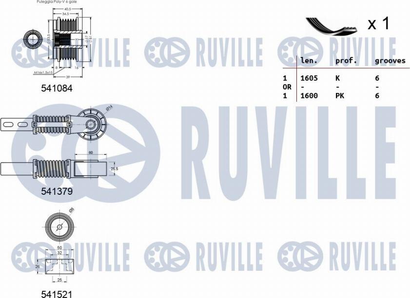 Ruville 570163 - V-yivli kəmər dəsti furqanavto.az