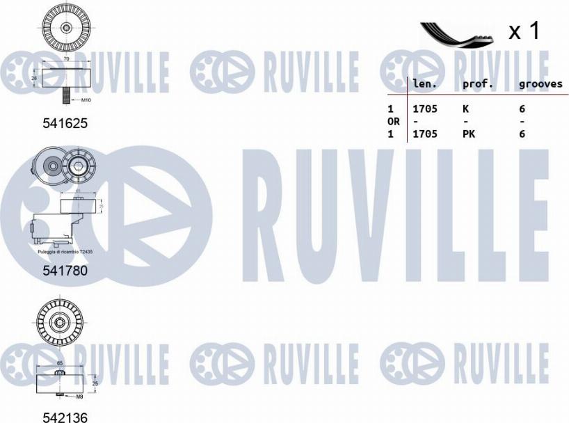 Ruville 570186 - V-yivli kəmər dəsti furqanavto.az