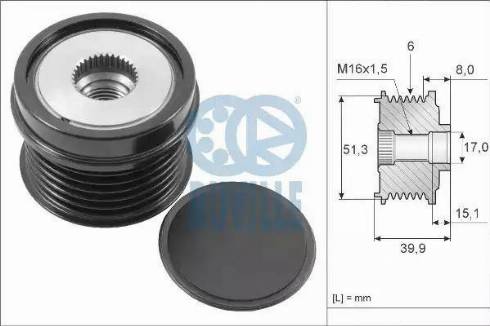 Ruville 57117 - Kasnak, alternator, sərbəst dönərli mufta furqanavto.az